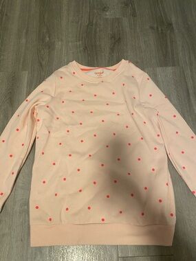Cat & Jack Light Pink Sweatshirt with Coral Polka Dots